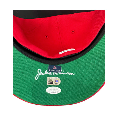 Alec Burleson St Louis Cardinals Autographed 2025 Game Used Jackie Robinson Hat w/ Inscription - JSA COA