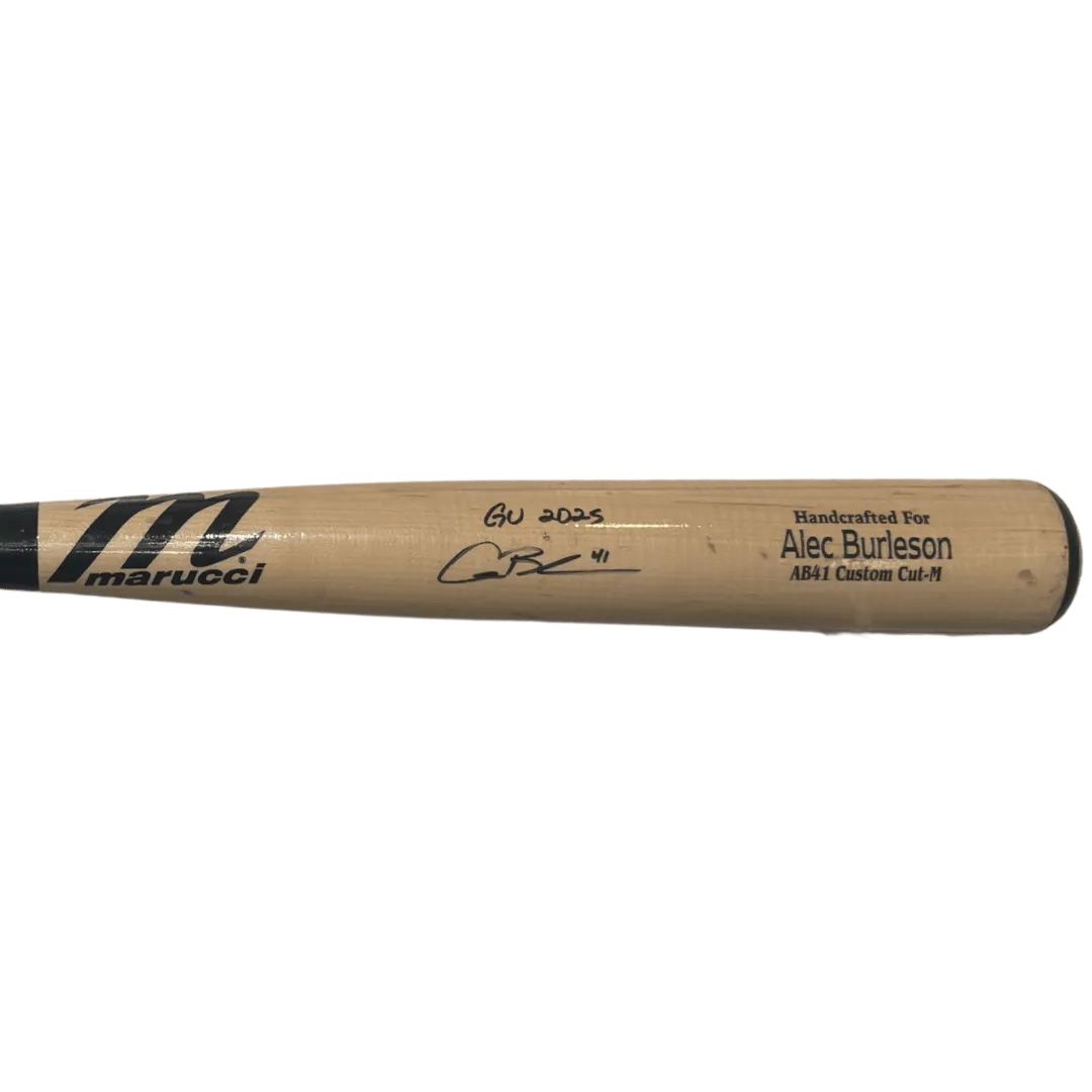 Alec Burleson St Louis Cardinals Autographed 2025 Game Used Marucci Bat w/ Inscription- JSA COA