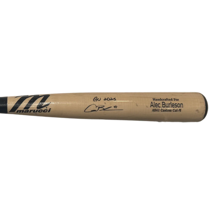 Alec Burleson St Louis Cardinals Autographed 2025 Game Used Marucci Bat w/ Inscription- JSA COA