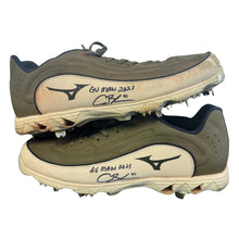 Alec Burleson St Louis Cardinals Autographed 2025 Game Used Military Appreciation Weekend Cleats w/ Inscription - JSA COA