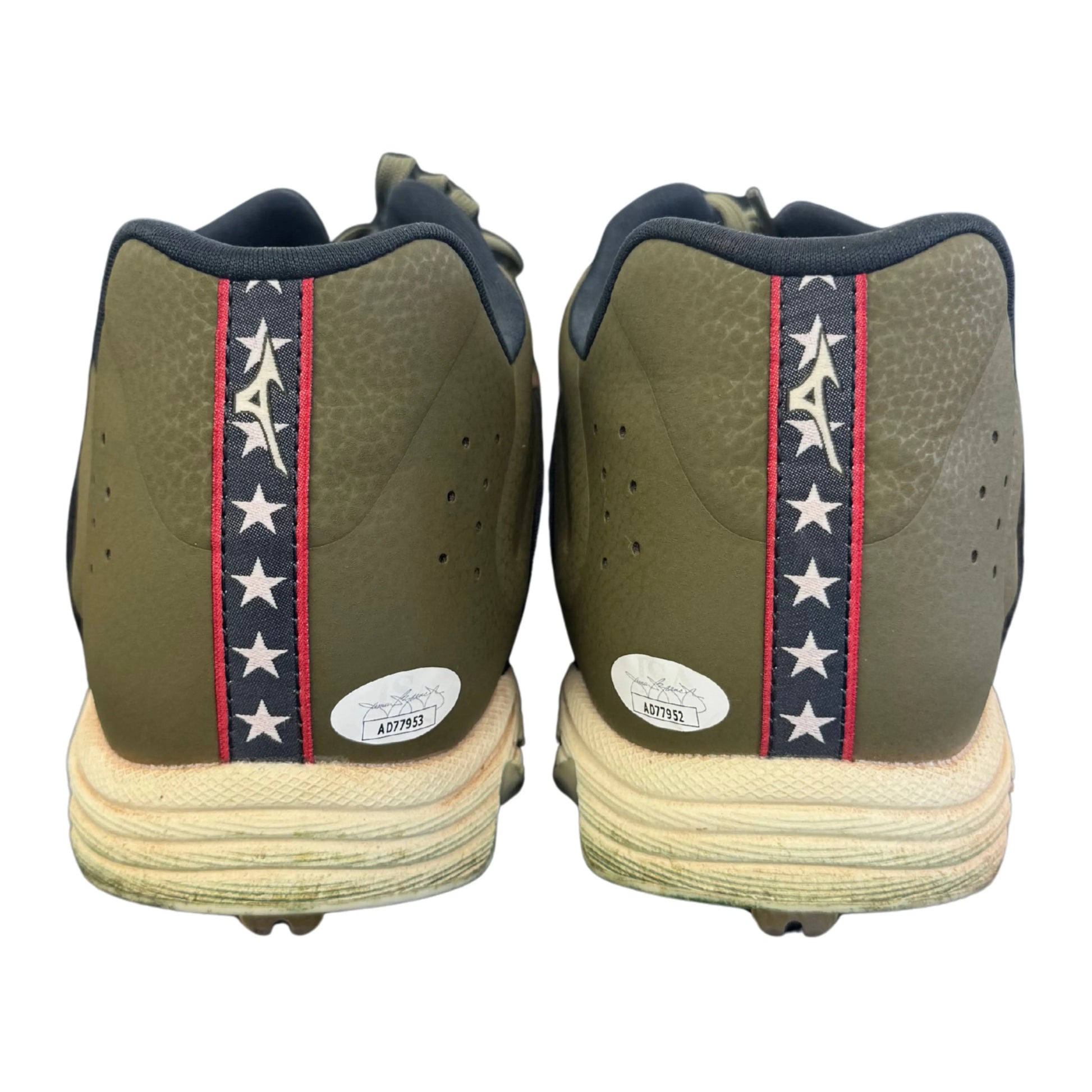 Alec Burleson St Louis Cardinals Autographed 2025 Game Used Military Appreciation Weekend Cleats w/ Inscription - JSA COA