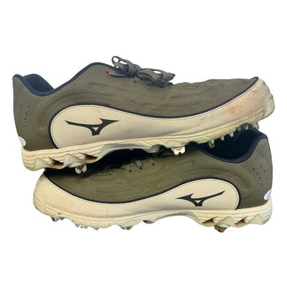 Alec Burleson St Louis Cardinals Autographed 2025 Game Used Military Appreciation Weekend Cleats w/ Inscription - JSA COA