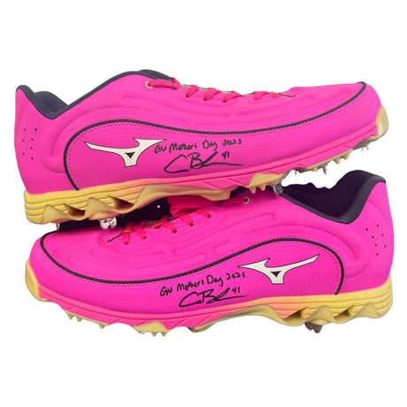 Alec Burleson St Louis Cardinals Autographed 2025 Game Used Mothers Day Cleats w/ Inscription - JSA COA