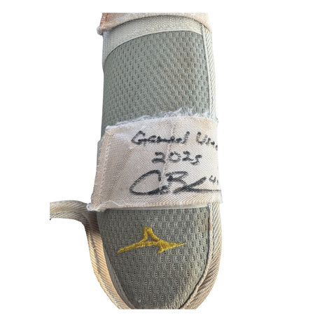 Alec Burleson St Louis Cardinals Autographed 2025 Game Used Shin Guard w/ Inscription - JSA COA