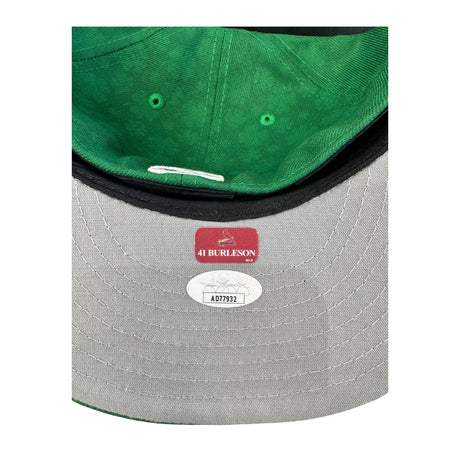 Alec Burleson St Louis Cardinals Autographed 2025 Game Used St Patricks Day Hat w/ Inscription - JSA COA