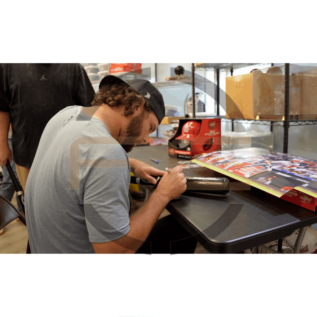 Alec Burleson St Louis Cardinals Autographed Hitting 8x10 Photo - Fan Cave COA