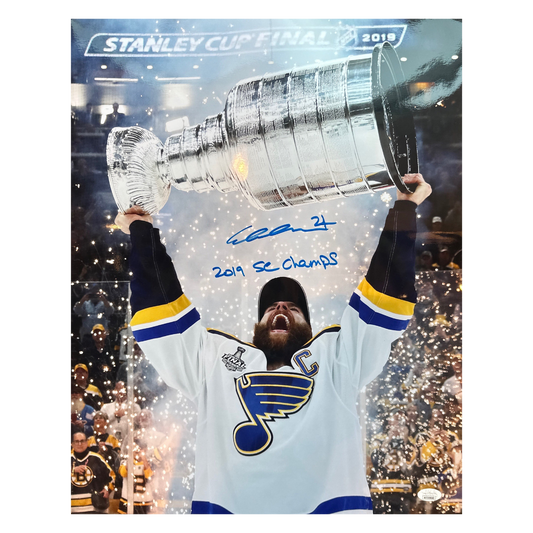 Alex Pietrangelo St Louis Blues Autographed 2019 Stanley Cup 16x20 Photo with Inscription Metal Finish - JSA COA