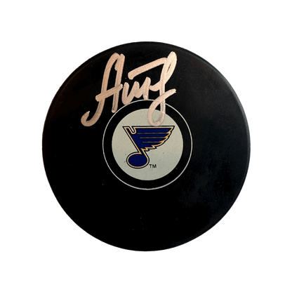 Alexei Toropchenko St Louis Blues Autographed Logo Puck - Fan Cave COA