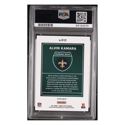 Alvin Kamara PSA 10 2021 Panini Donruss Optic Downtown! Card #DT22