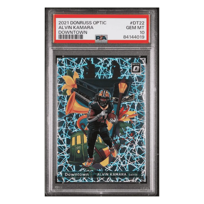 Alvin Kamara PSA 10 2021 Panini Donruss Optic Downtown! Card #DT22