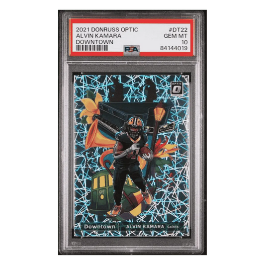Alvin Kamara PSA 10 2021 Panini Donruss Optic Downtown! Card #DT22