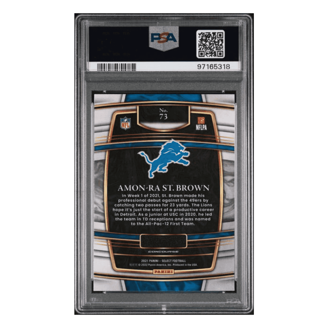 Amon-Ra St Brown PSA 9 2021 Panini Select Rookie RC Card #73