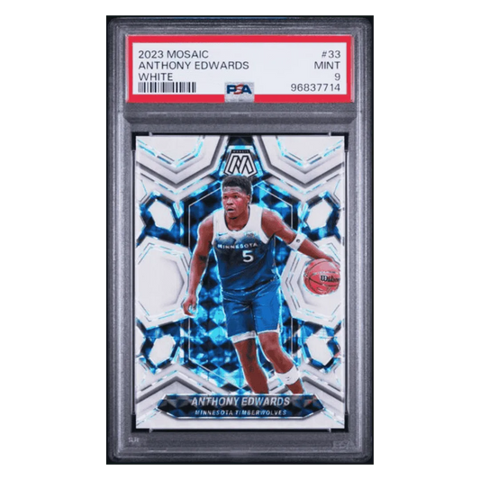 Anthony Edwards PSA 9 2023 Panini Mosaic White #d/ 25 Card #33