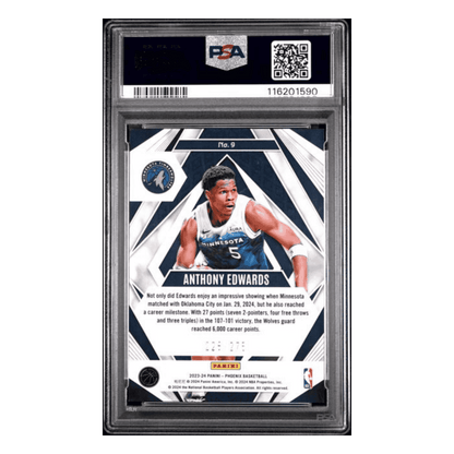 Anthony Edwards PSA 9 2023 Panini Phoenix Paragon Maroon Ice #d /275 Card #9