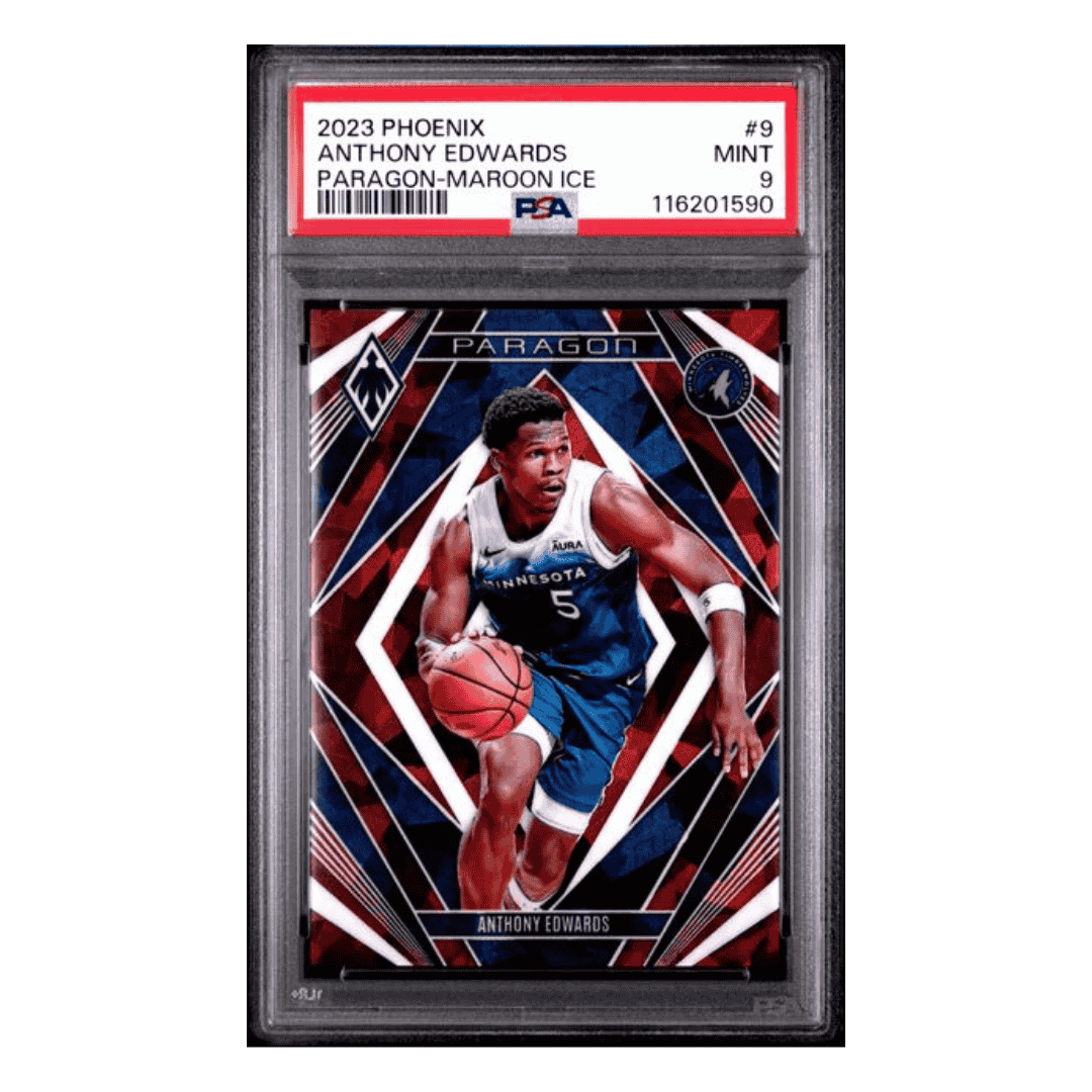 Anthony Edwards PSA 9 2023 Panini Phoenix Paragon Maroon Ice #d /275 Card #9