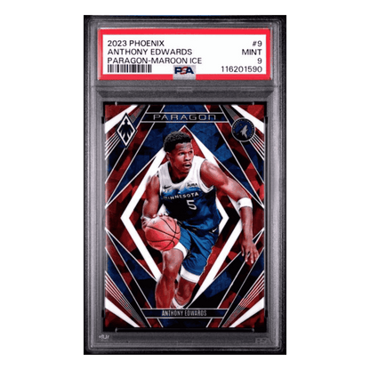 Anthony Edwards PSA 9 2023 Panini Phoenix Paragon Maroon Ice #d /275 Card #9