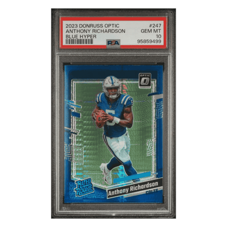 Anthony Richardson PSA 10 2023 Panini Donruss Optic Blue Hyper Rated Rookie Card #247