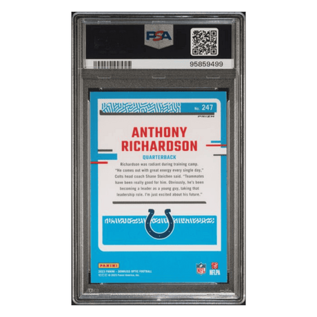 Anthony Richardson PSA 10 2023 Panini Donruss Optic Blue Hyper Rated Rookie Card #247