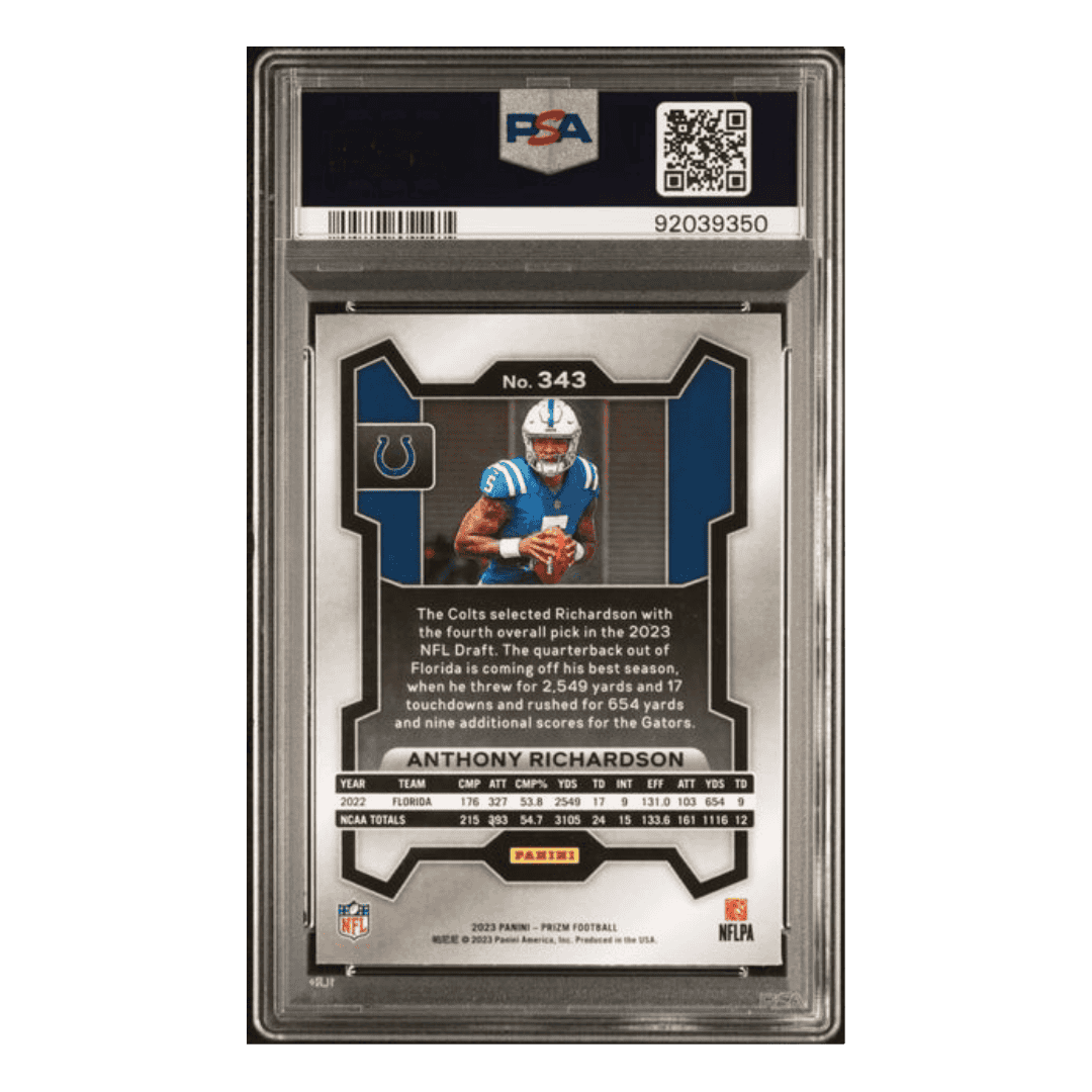 Anthony Richardson PSA 10 2023 Panini Prizm Rookie RC Card #343