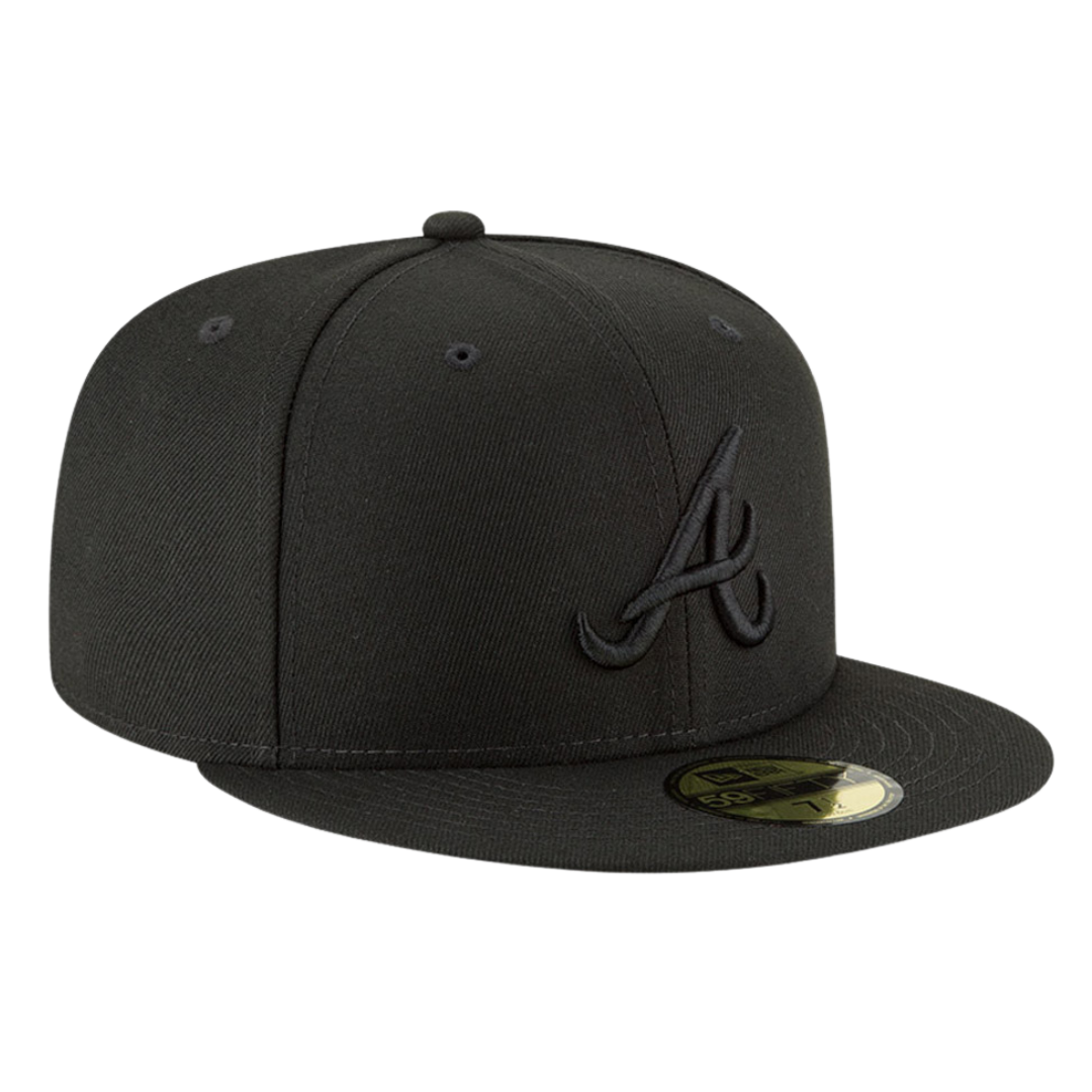 Atlanta Braves Black on Black 59FIFTY Fitted Hat