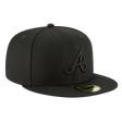 Atlanta Braves Black on Black New Era 59FIFTY Fitted Hat