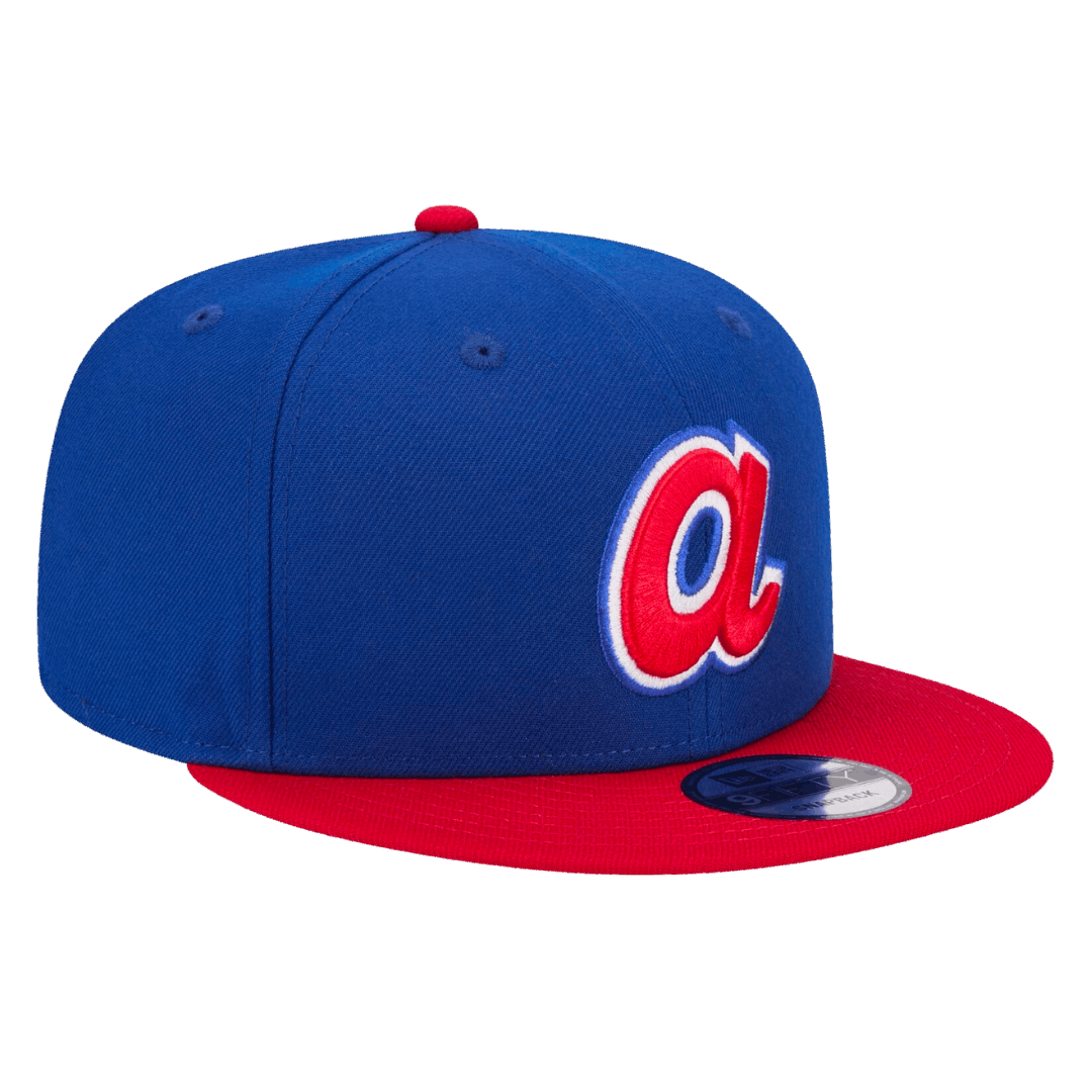 Atlanta Braves Cooperstown Collection New Era Royal/Red 9FIFTY Adjustable Snapback Hat