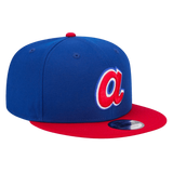 Atlanta Braves Cooperstown Collection New Era Royal/Red 9FIFTY Adjustable Snapback Hat