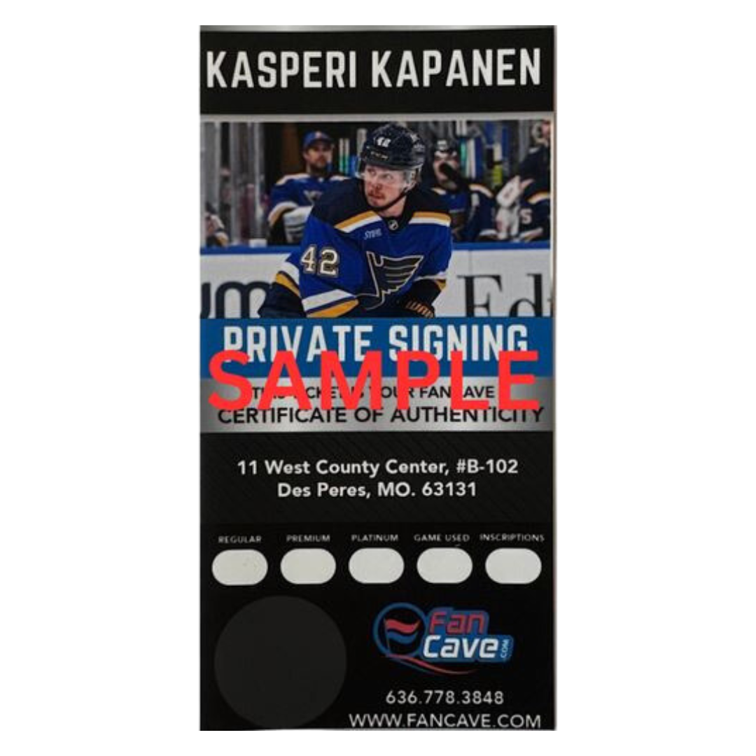 Kasperi Kapanen St Louis Blues Autographed 2014 NHL Draft Puck with Inscription- Fan Cave COA KK2