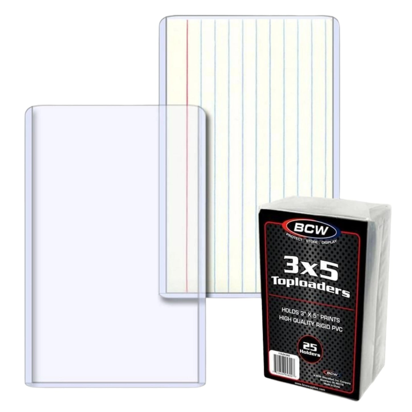 BCW Toploader Trading Card Holder 3"x5" - 25 Pack