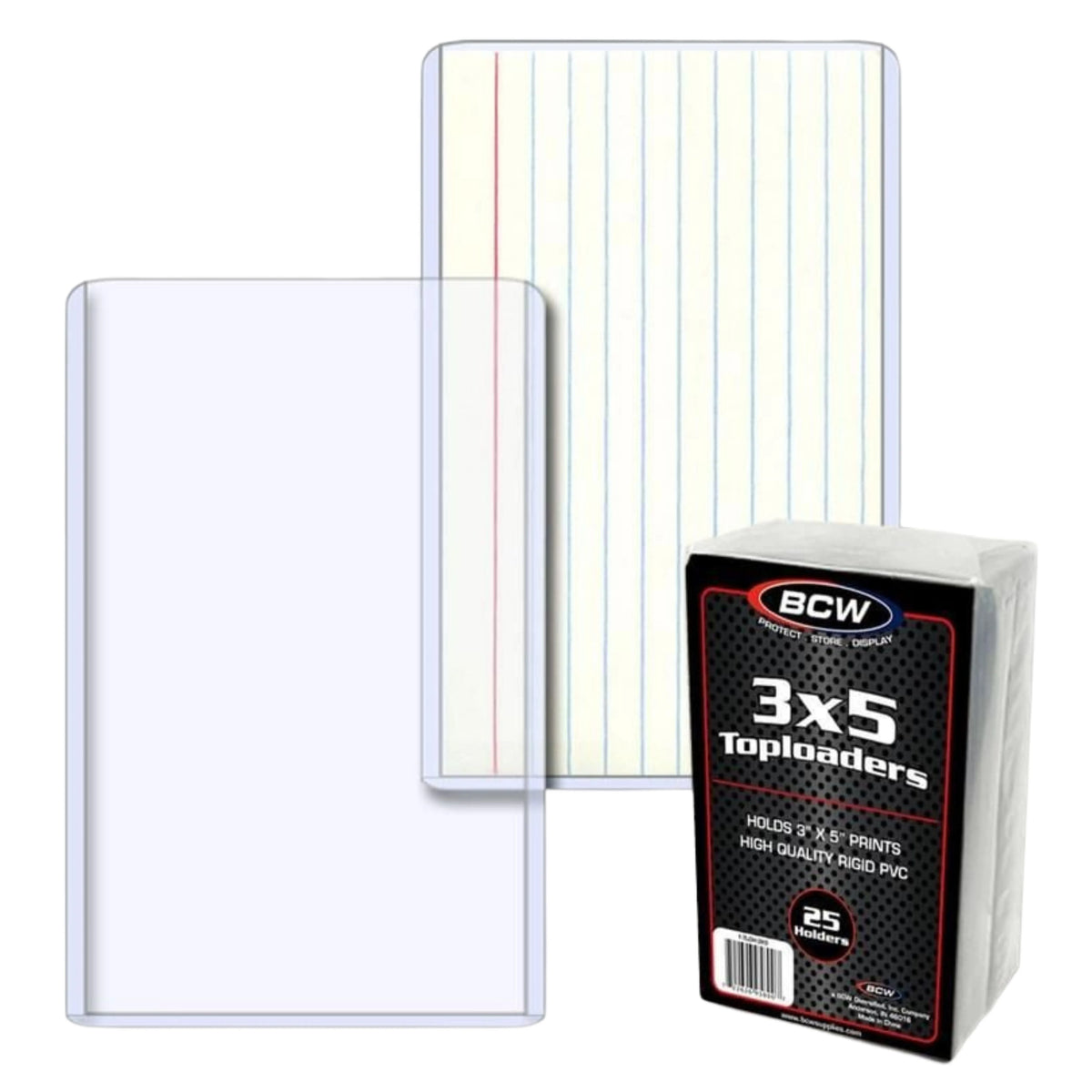 BCW Toploader Trading Card Holder 3"x5" - 25 Pack