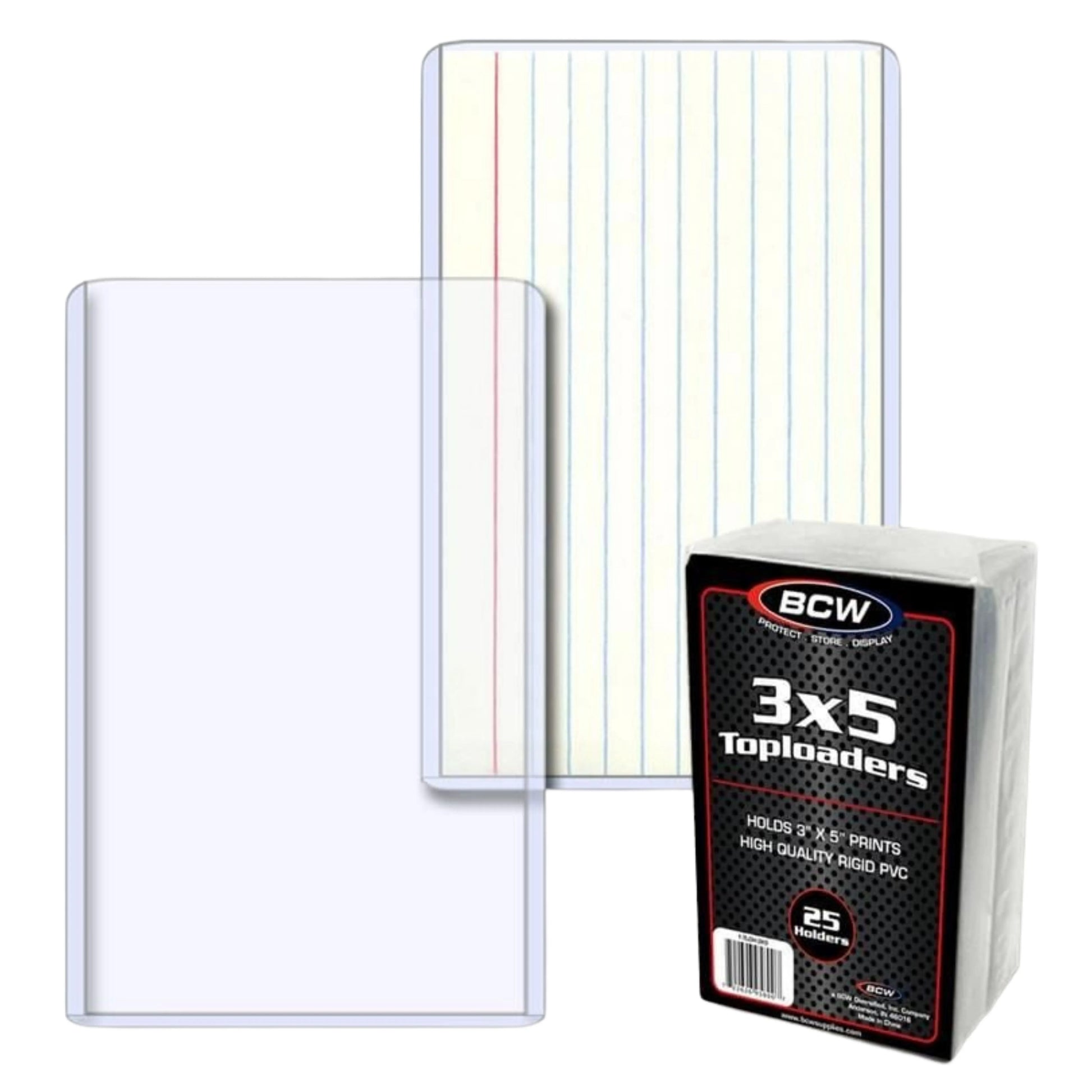 BCW Toploader Trading Card Holder 3"x5" - 25 Pack