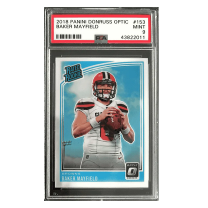 Baker Mayfield PSA 9 2018 Panini Donruss Optic Rated Rookie Card #153