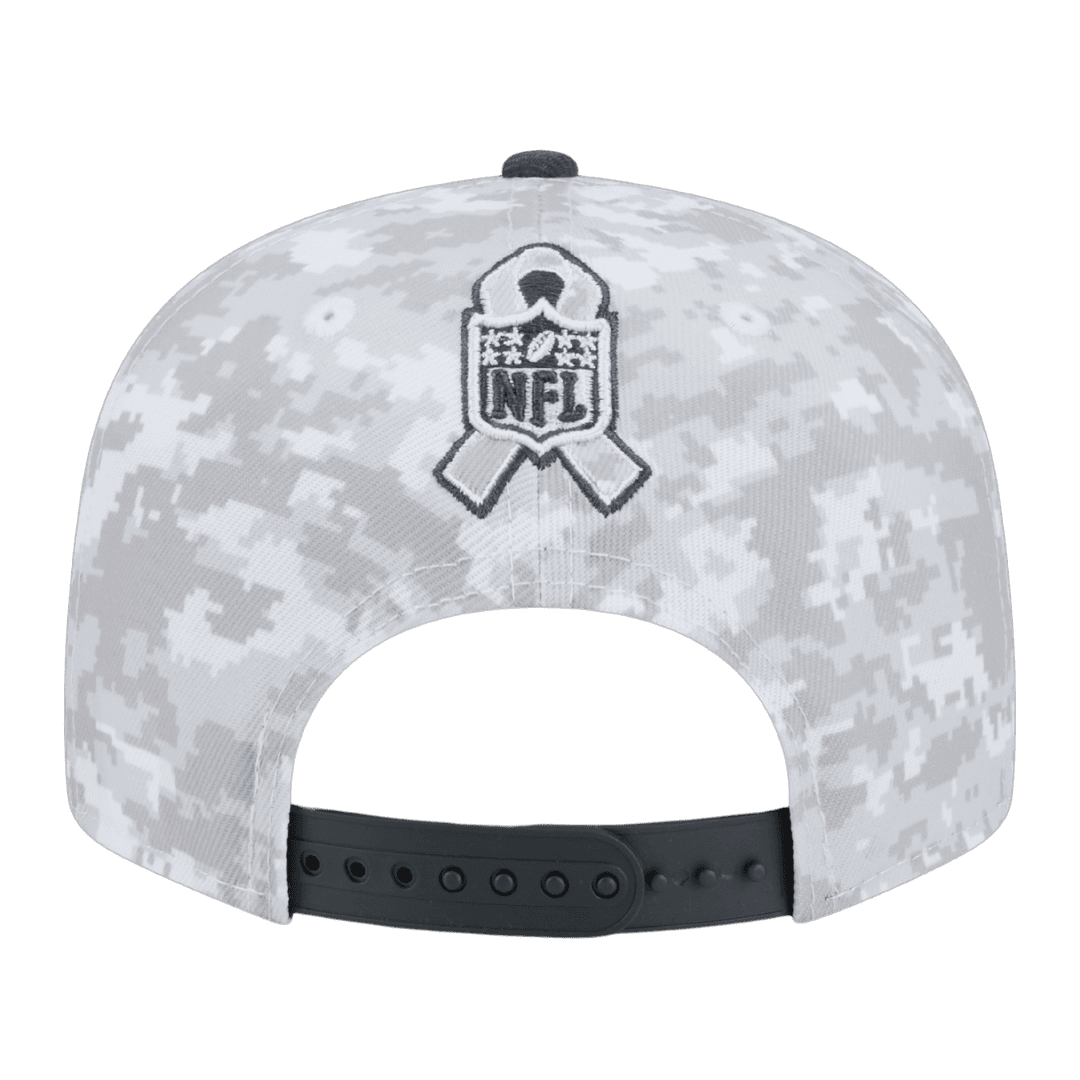 Baltimore Ravens 2024 Salute to Service New Era Grey Camo 9FIFTY Adjustable Snapback Hat