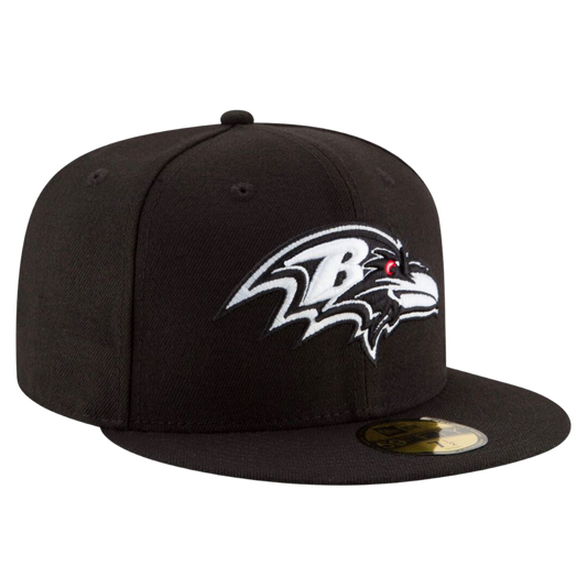 Baltimore Ravens Black and White 59FIFTY Fitted Hat