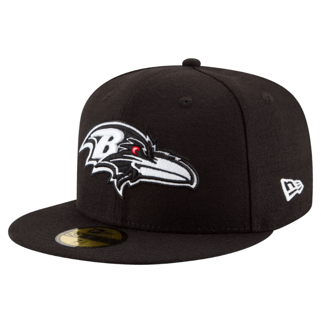 Baltimore Ravens Black & White Logo New Era 59FIFTY Fitted Hat