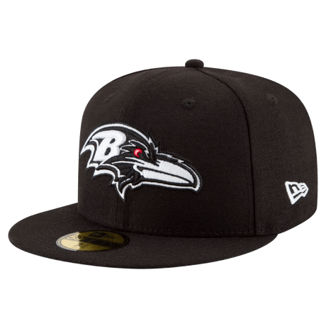 Baltimore Ravens Black & White Logo New Era 59FIFTY Fitted Hat