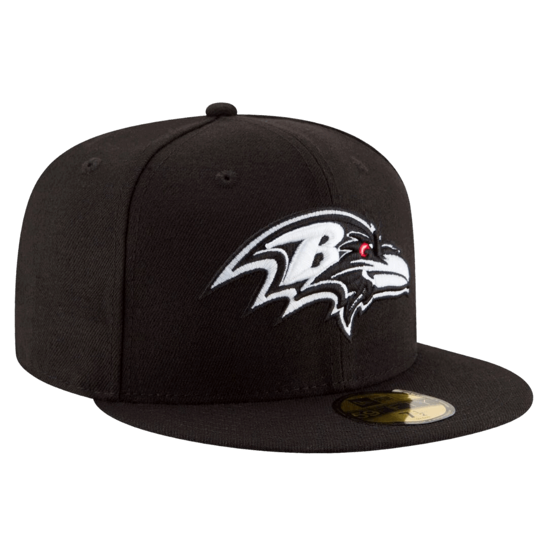 Baltimore Ravens Black & White Logo New Era 59FIFTY Fitted Hat