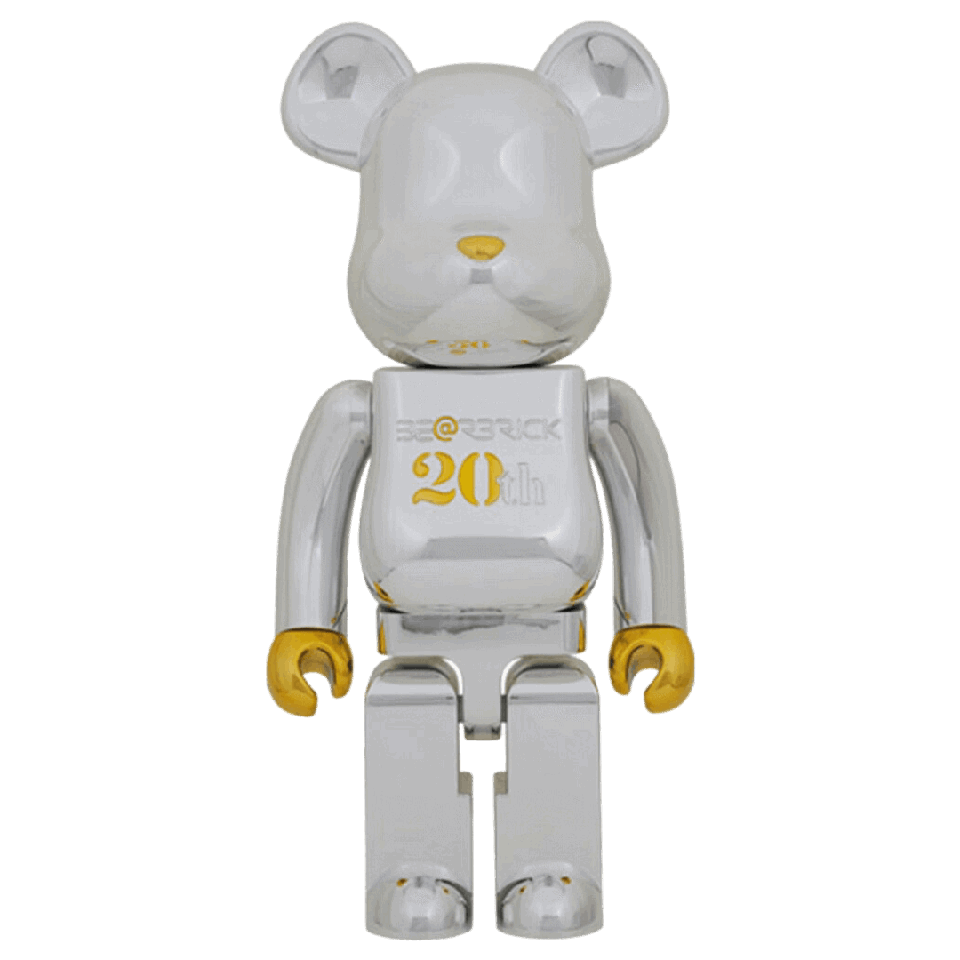 Bearbrick "20th Anniversary Gold & Silver Chrome" 1000%