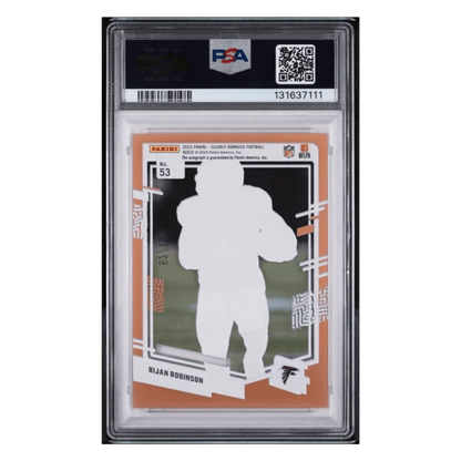 Bijan Robinson PSA 10 2023 Clearly Donruss Autograph Orange #d/ 75 Card #53
