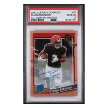Bijan Robinson PSA 10 2023 Clearly Donruss Autograph Orange #d/ 75 Card #53