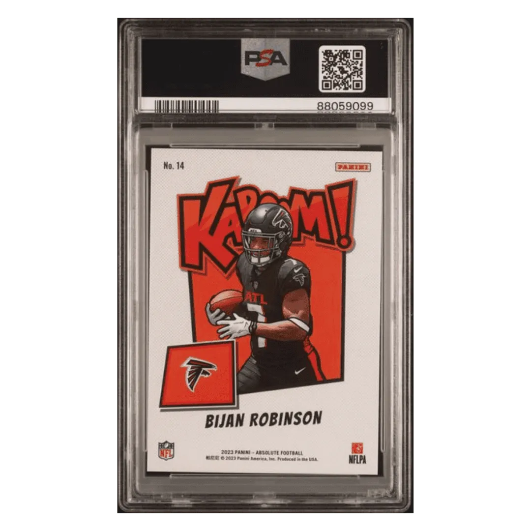 Bijan Robinson PSA 10 2023 Panini Absolute Kaboom! Horizontal Rookie RC Card #14