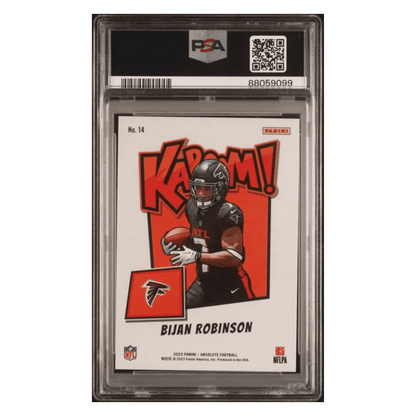 Bijan Robinson PSA 10 2023 Panini Absolute Kaboom! Horizontal Rookie RC Card #14