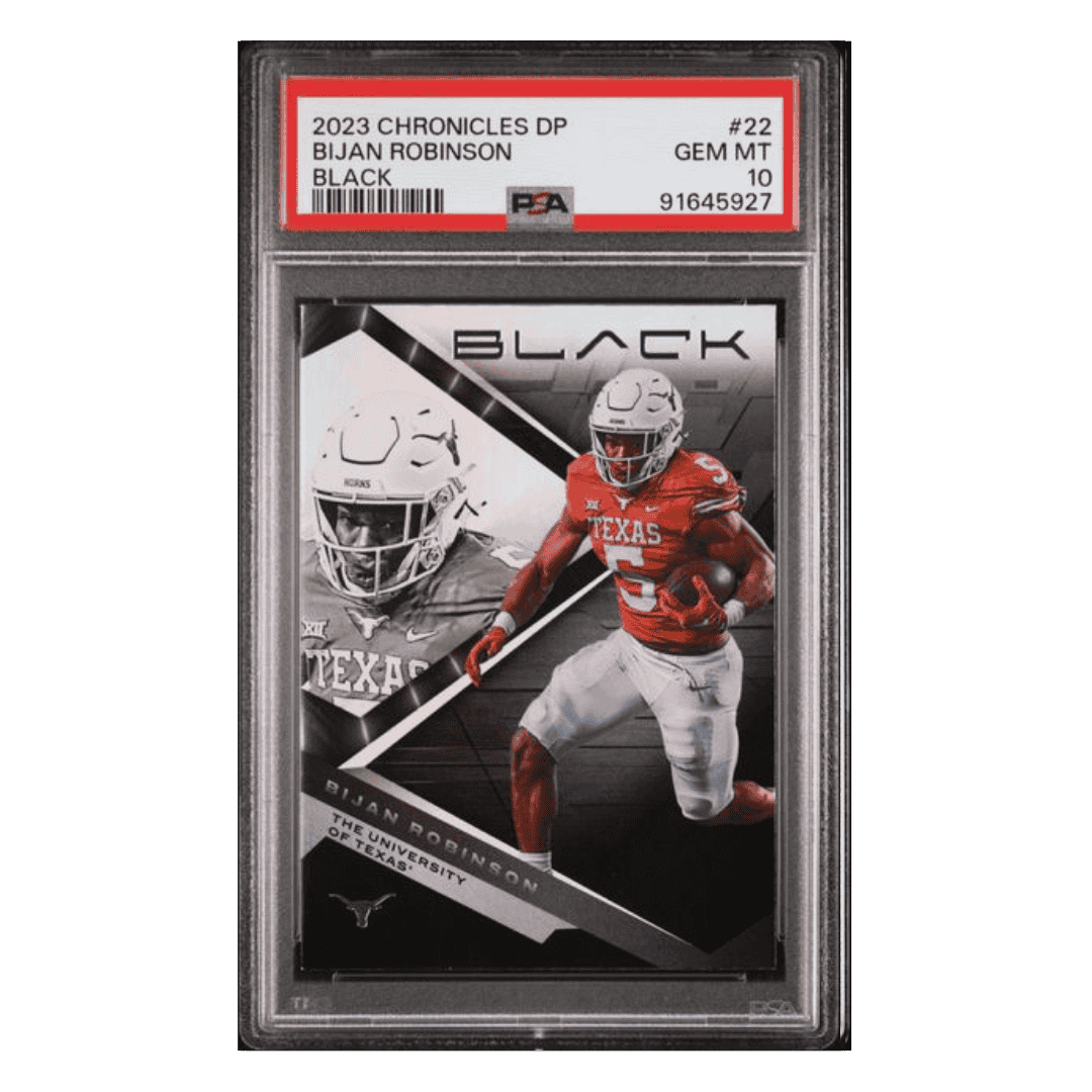 Bijan Robinson PSA 10 2023 Panini Chronicles Draft Picks Black Card #22
