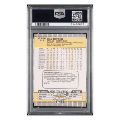 Bill Ripken PSA 9 1989 Fleer FF Error Card #616