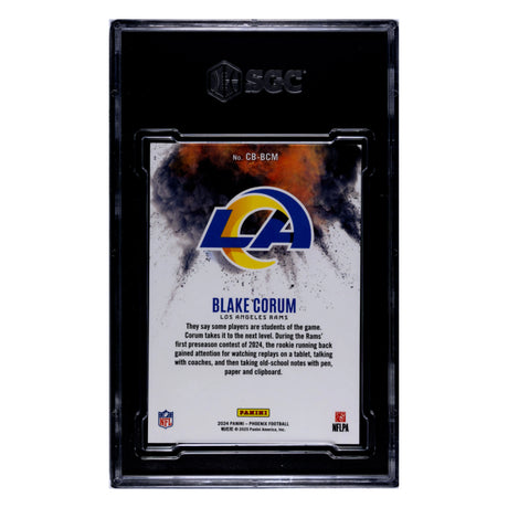 Blake Corum SGC 9.5 2024 Panini Phoenix Color Blast Rookie RC Case Hit Card #CB-BCM