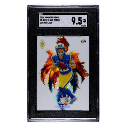 Blake Corum SGC 9.5 2024 Panini Phoenix Color Blast Rookie RC Case Hit Card #CB-BCM