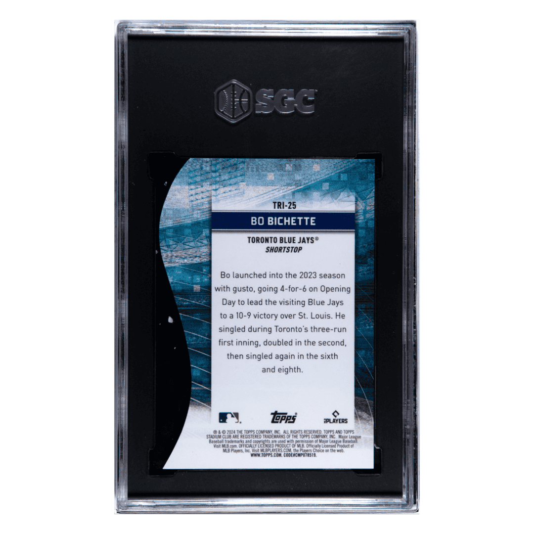 Bo Bichette SGC 10 2024 Topps Stadium Club Triumvirates Card #TRI-25