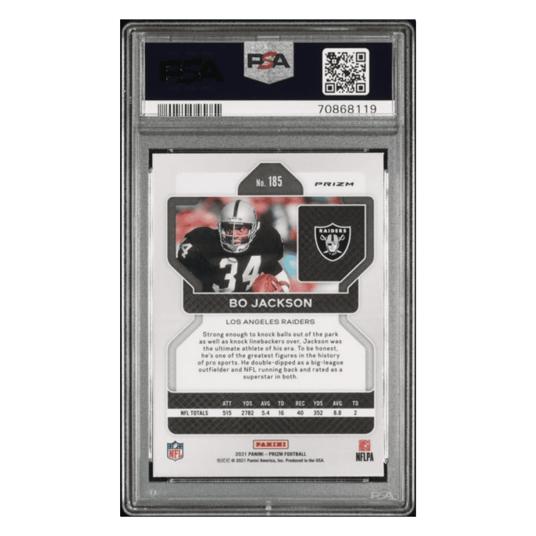 Bo Jackson PSA 10 2021 Panini Prizm Red Ice Card #185