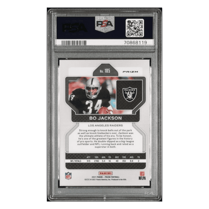 Bo Jackson PSA 10 2021 Panini Prizm Red Ice Card #185