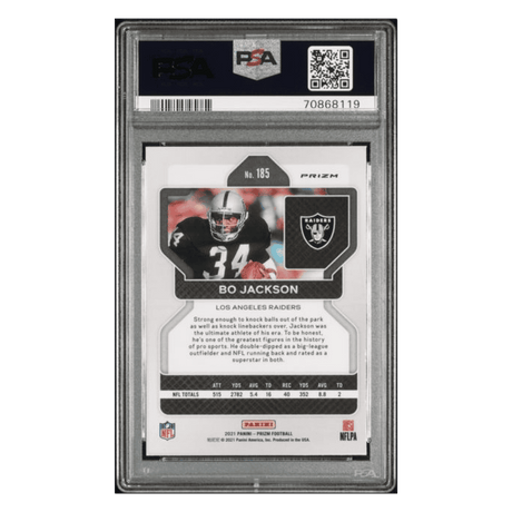 Bo Jackson PSA 10 2021 Panini Prizm Red Ice Card #185